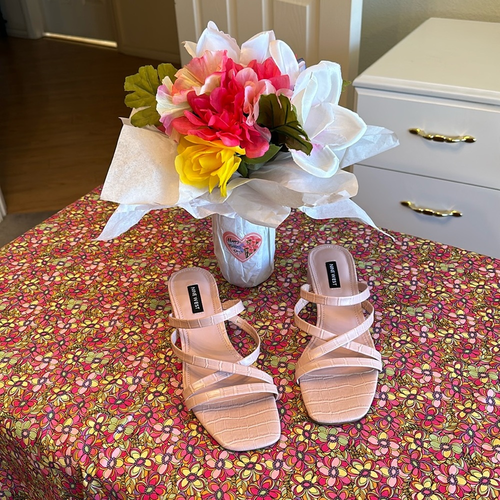 Remy Croc Block Heel Slides